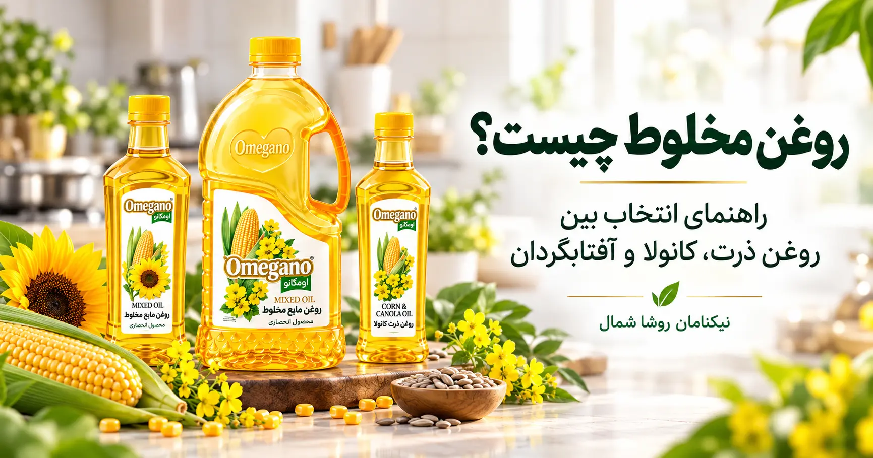 راهنمای روغن مخلوط ذرت، کانولا و آفتابگردان برای پخت‌وپز و سالاد